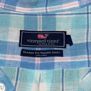 Vineyard Vines 🐳: Classic Fit Pastel Check Tucker Linen Shirt